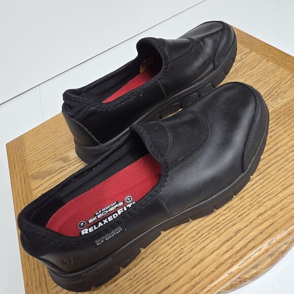 Skechers Work Shoes Women Size 8 Slip Resistant Relaxed Fit FlexSole Leather - Picture 5 of 8